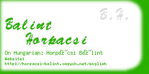 balint horpacsi business card